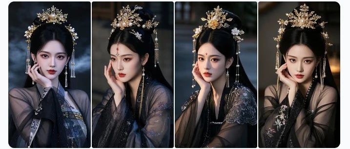 古风壁纸丨珠翠华妆映月光，古韵悠悠醉流年